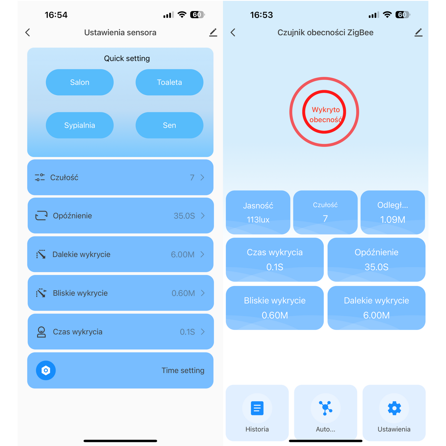Czujnik Obecności Człowieka Zigbee Tuya 5.8GHz mmWave PIR Smart Life
