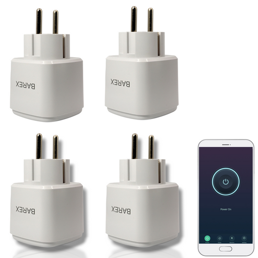 ZESTAW 4x GNIAZDEK INTELIGENTNE ZDALNIE STEROWANE WiFi SMART HARMONOGRAM