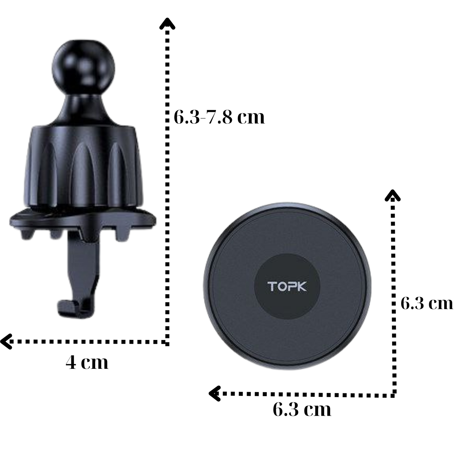 Magnetyczny uchwyt samochodowy na telefon Magnesowy uchwyt 360 stopni TOPK