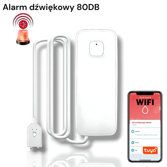 CZUJNIK SENSOR ZALANIA WODĄ WIFI alarm dźwiękowy