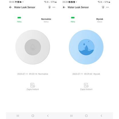 Zestaw 2x czujników zalania wodą Zigbee kompatybilny z eWeLink