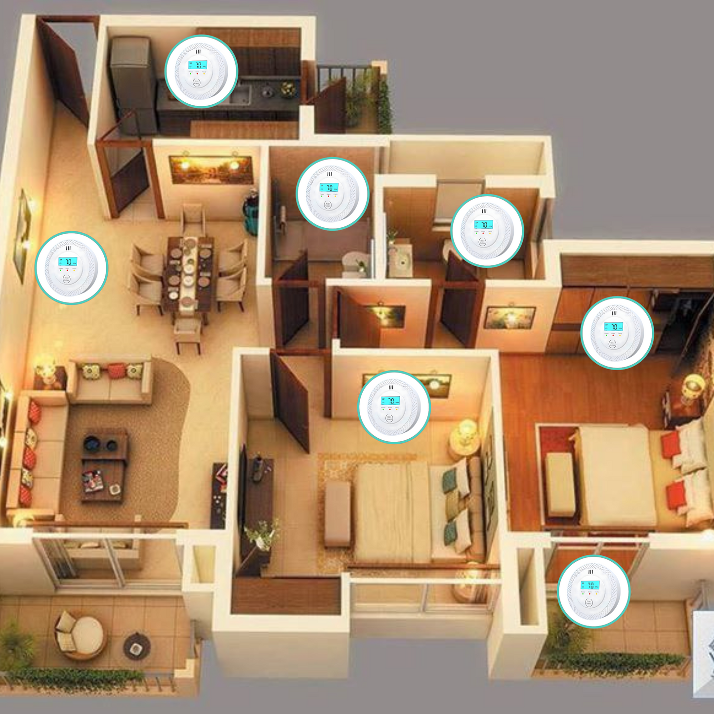 CZUJNIK TLENKU WĘGLA Z WYŚWIETLACZEM LCD, CZUJNIK CZADU LCD , alarm 85dB