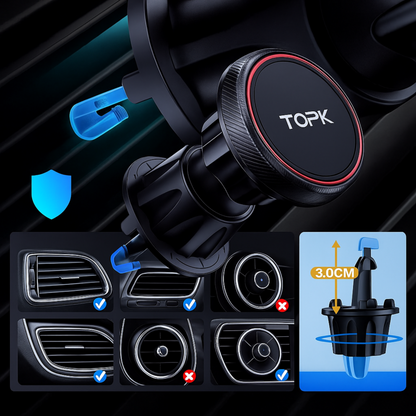 Magnetyczny uchwyt samochodowy na telefon Magnesowy uchwyt 360 stopni TOPK