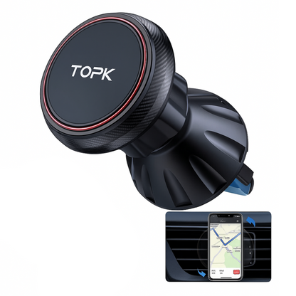 Magnetyczny uchwyt samochodowy na telefon Magnesowy uchwyt 360 stopni TOPK