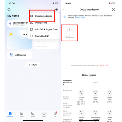 Inteligentny czujnik temperatury i wilgotności Wi-Fi Tuya/Smart Life TH01