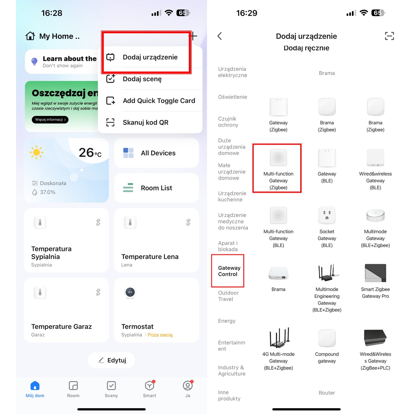 CENTRALNA BRAMKA ZIGBEE 3.0 TUYA SMART LIFE Kompaktowa SMART HOME G01