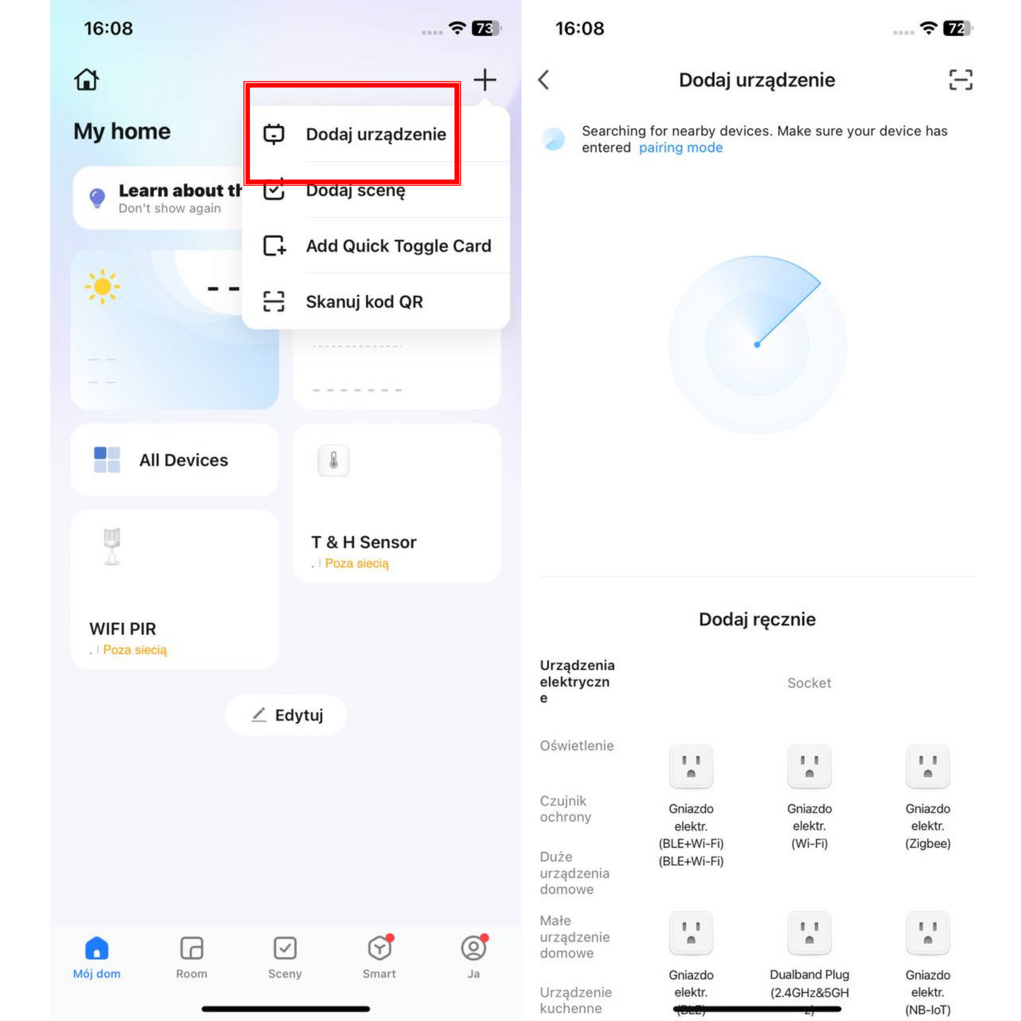 Pilot zdalnego sterowania Wi-Fi (2-przyciskowy) – Tuja / Smart Life