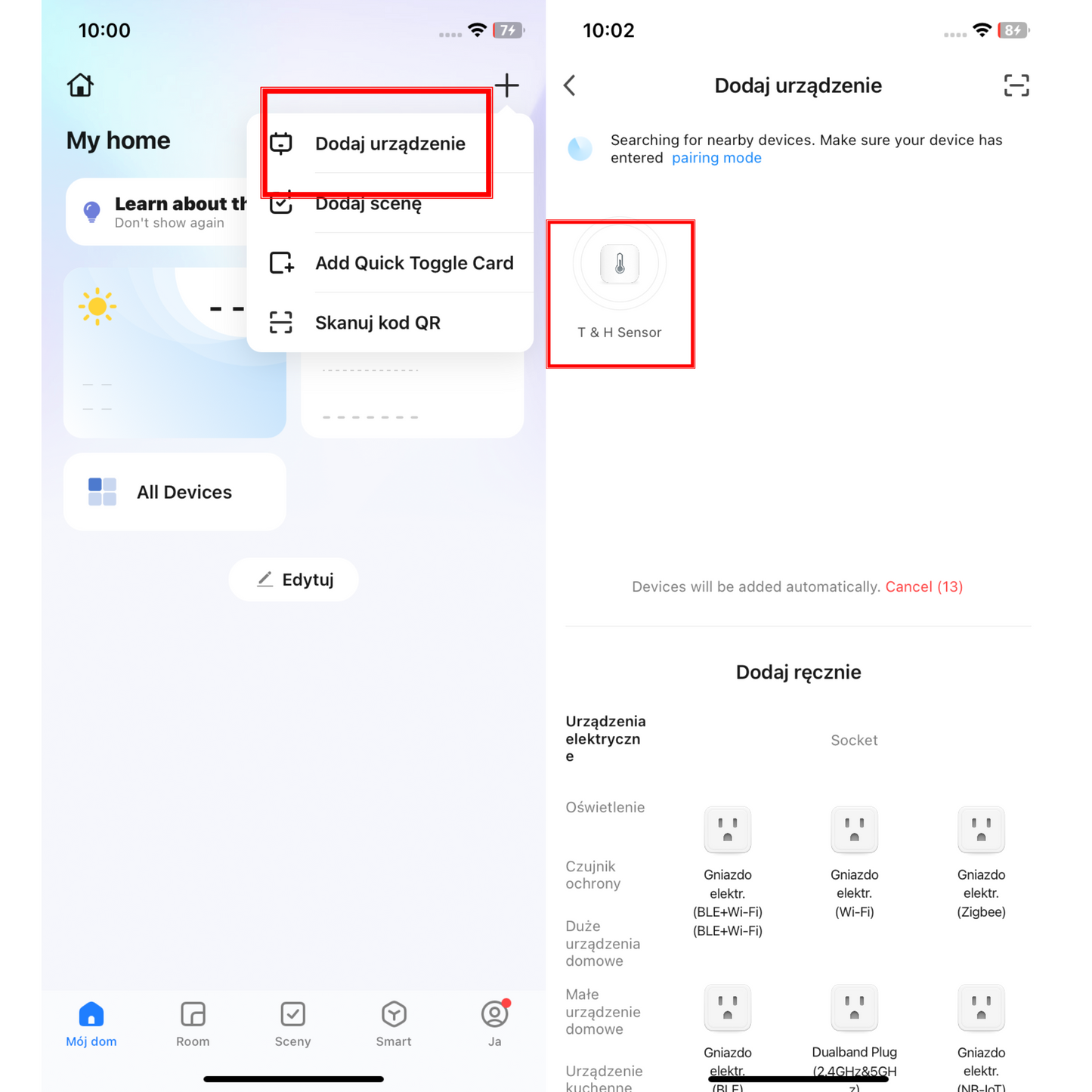 TUYA WIFI CZUJNIK TEMPERATURY I WILGOTNOŚCI LCD SMART HIGOMETR
