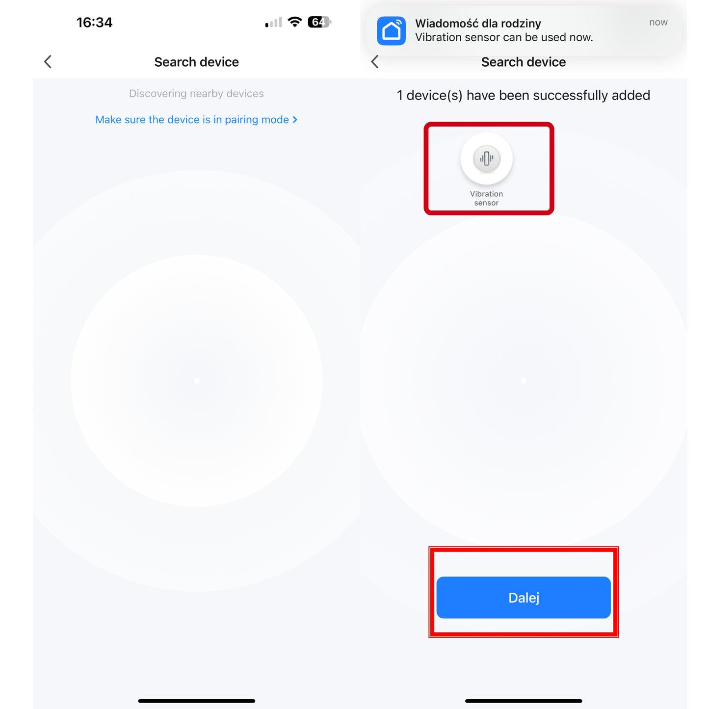 Czujnik wibracji Zigbee kompatybilny z Tuya Smart Life Vibration Sensor