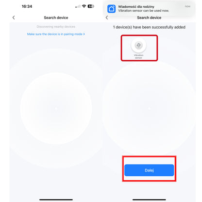 Czujnik wibracji Zigbee kompatybilny z Tuya Smart Life Vibration Sensor