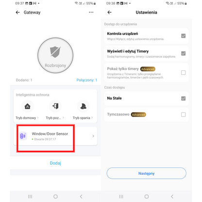 Zestaw 2x Czujników Otwarcia Drzwi i Okien Zigbee - Kompatybilny z eWeLink
