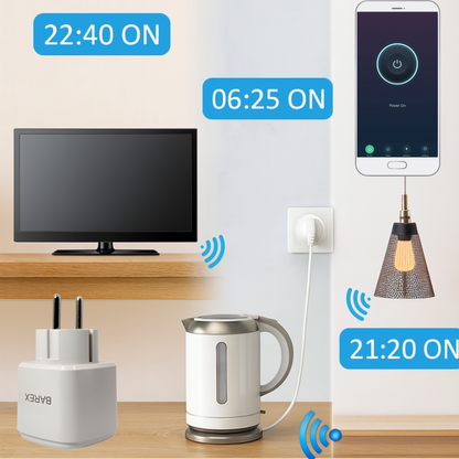 ZESTAW 4x GNIAZDEK INTELIGENTNE ZDALNIE STEROWANE WiFi SMART HARMONOGRAM