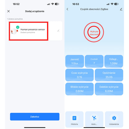 Inteligentny Sufitowy Czujnik Obecności - mmWave 5.8 GHz Zigbee