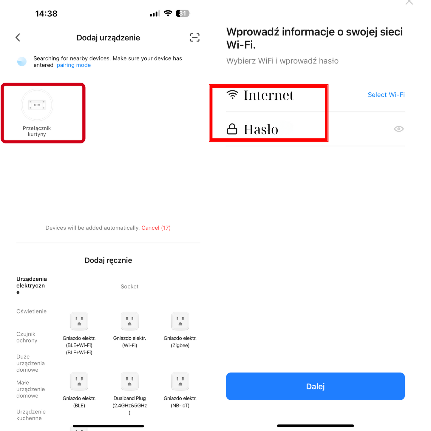 Inteligentny Wi-Fi Moduł do Sterowania Rolet i Zasłon Tuya / Smart Life 10 A