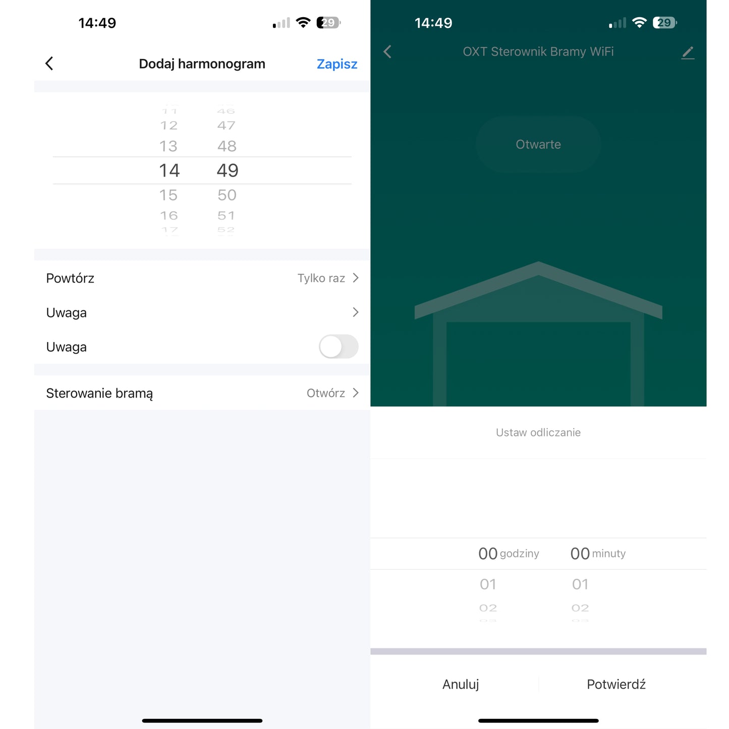 Zestaw 2x Sterownik do bramy garażowej Moduł Wi-Fi 230V Tuya Smart Life