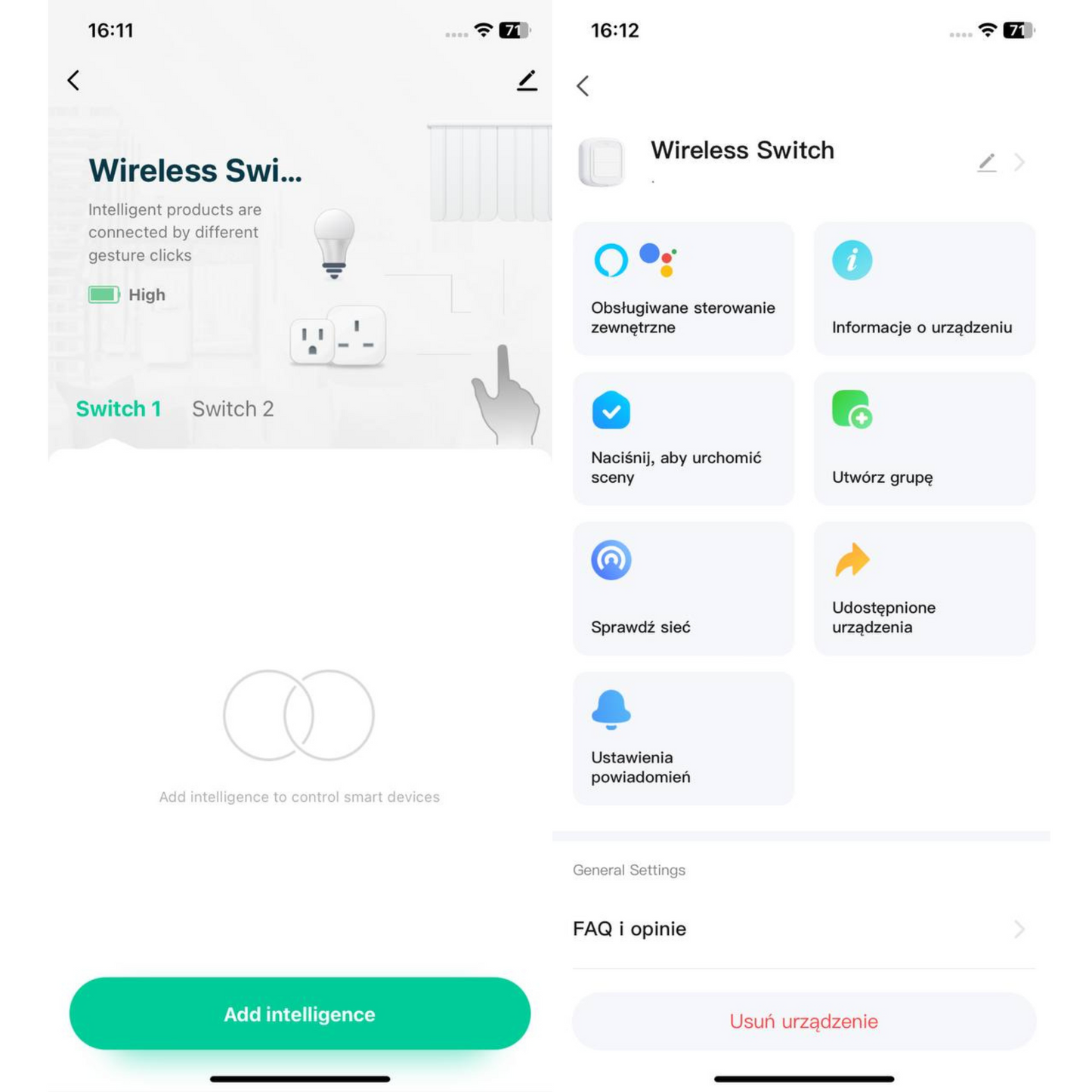 Pilot zdalnego sterowania Wi-Fi (2-przyciskowy) – Tuja / Smart Life