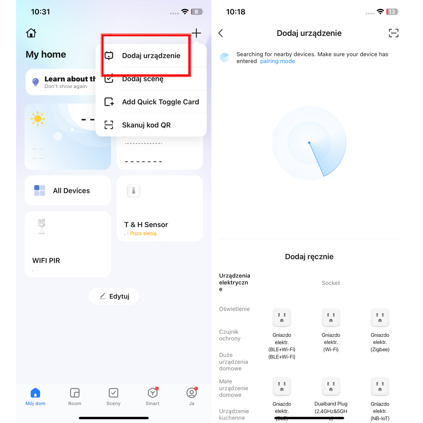 Czujnik Ruchu PIR WiFi – Smart Sensor z Aplikacją Tuya / Smart Life