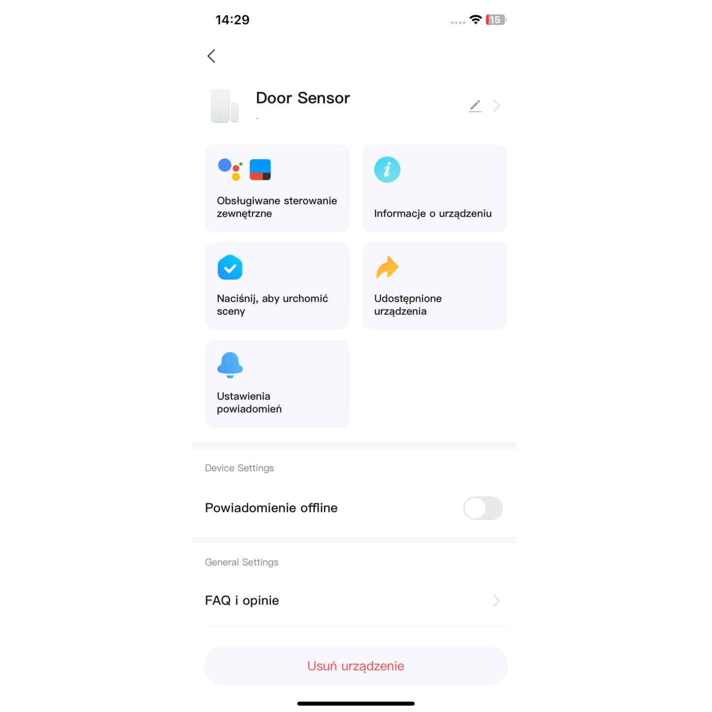 CZUJNIK OTWARCIA DRZWI I OKNA ZIGBEE TUYA SMART, WYMAGANA BRAMKA ZIGBEE