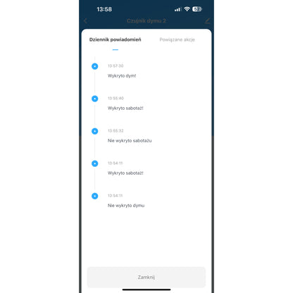 Czujnik dymu bezprzewodowy ZIGBEE Detektor Sensor Pożaru Alarm do domu Tuya