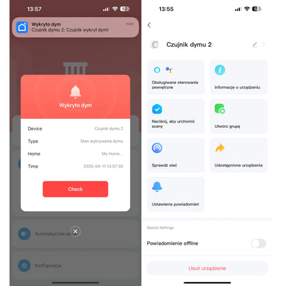 Czujnik dymu bezprzewodowy ZIGBEE Detektor Sensor Pożaru Alarm do domu Tuya