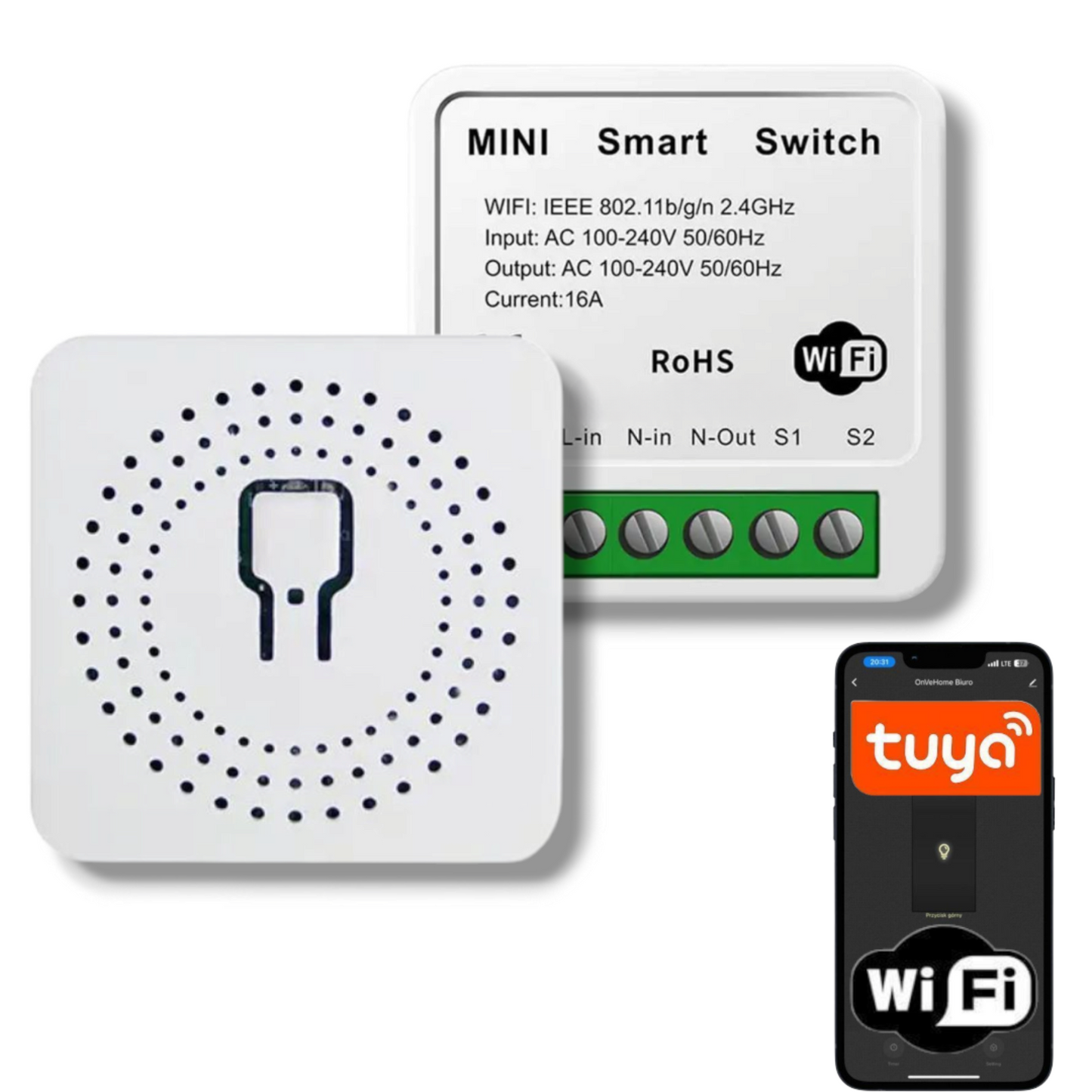 Zestaw 4x Inteligentny przełącznik elektryczny WIFI Tuya SMART LIFE 16 A