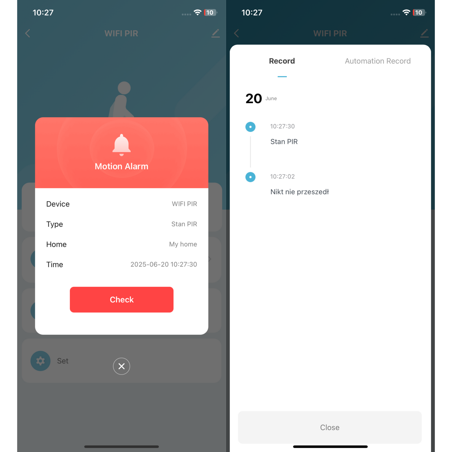 Czujnik Ruchu PIR WiFi – Smart Sensor z Aplikacją Tuya / Smart Life