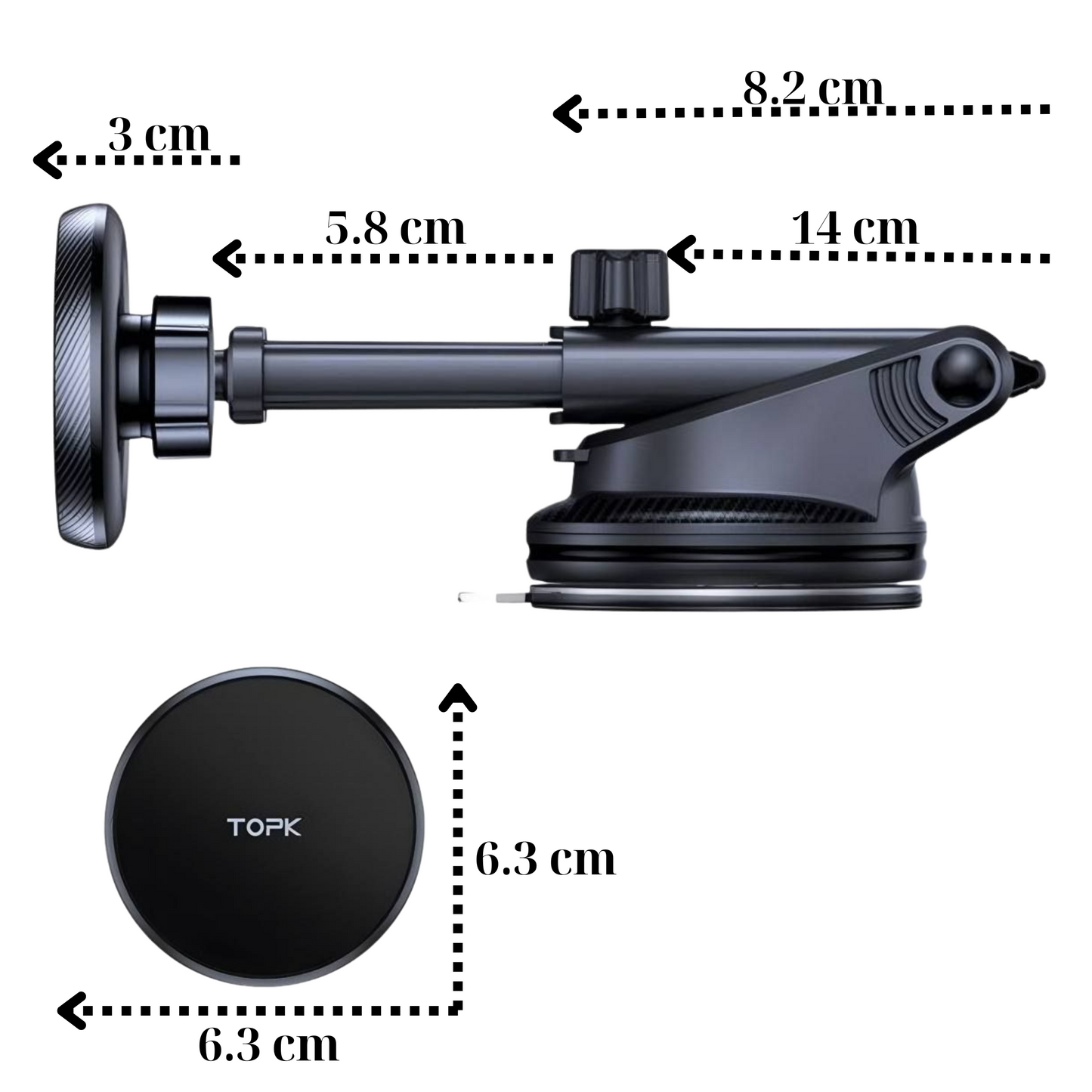 Magnetyczny uchwyt samochodowy na telefon Magnesowy uchwyt 360 stopni TOPK
