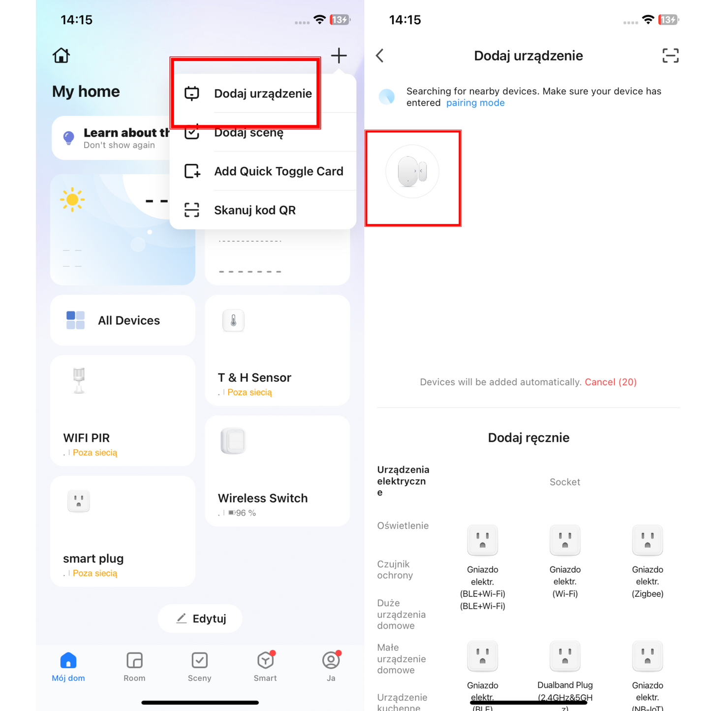 Czujnik otwarcia drzwi i okna WIFI TUYA SMART
