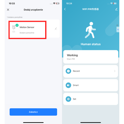 Zestaw 2x Czujników Ruchu PIR Zigbee – Sensor z Aplikacją Tuya / Smart Life