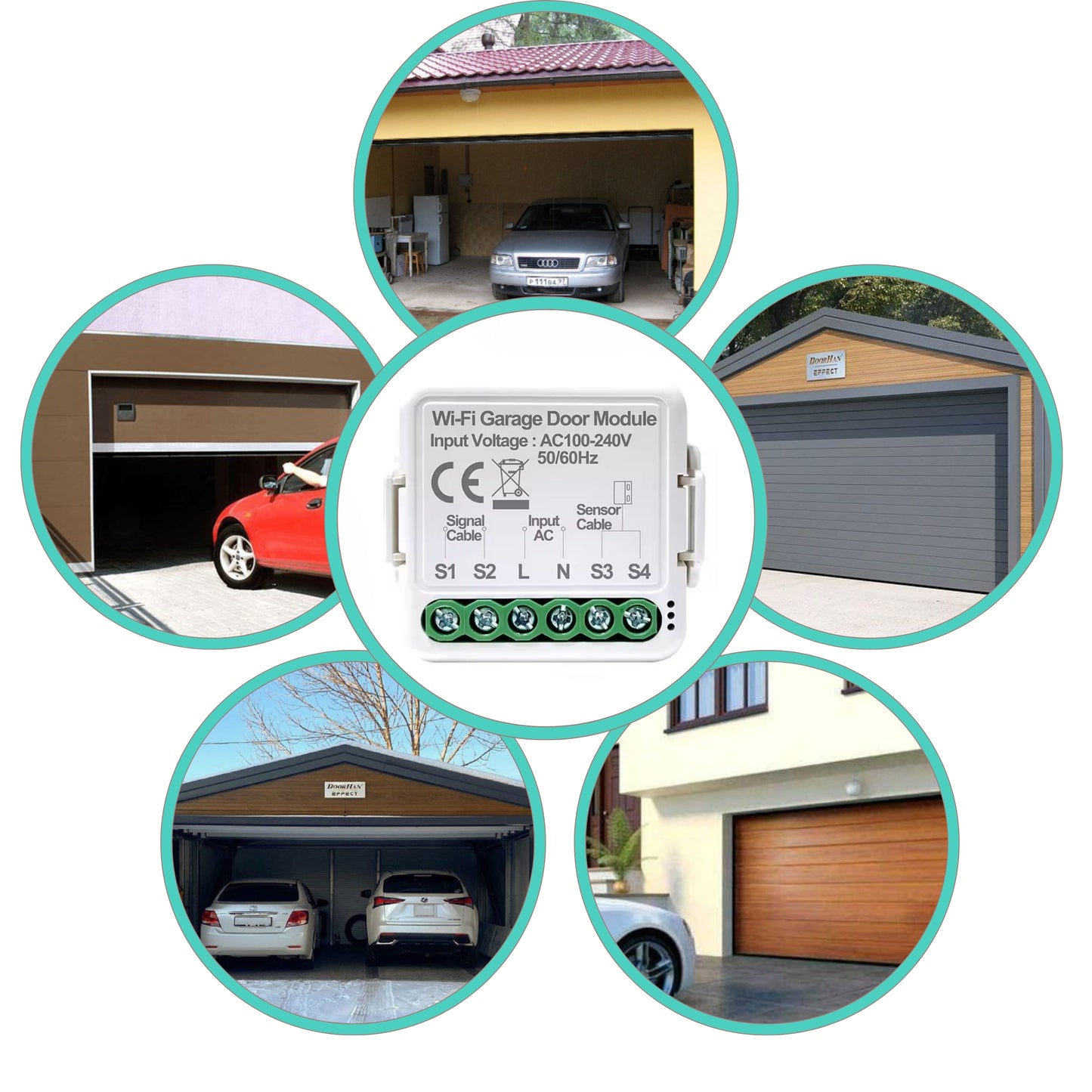 Zestaw 2x Sterownik do bramy garażowej Moduł Wi-Fi 230V Tuya Smart Life