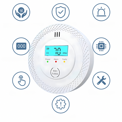 CZUJNIK TLENKU WĘGLA Z WYŚWIETLACZEM LCD, CZUJNIK CZADU LCD , alarm 85dB