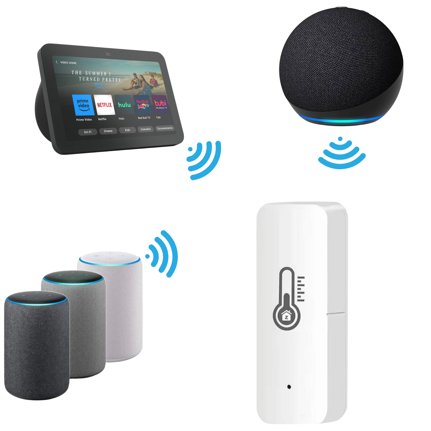 Zestaw 4x Czujników temperatury, wilgotności ZIGBEE TUYA / Smart Home