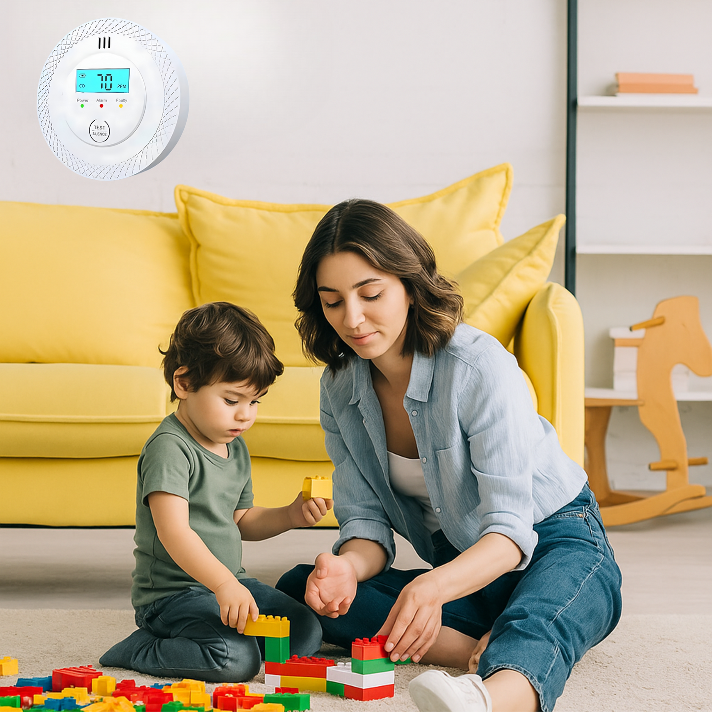 CZUJNIK TLENKU WĘGLA Z WYŚWIETLACZEM LCD, CZUJNIK CZADU LCD , alarm 85dB