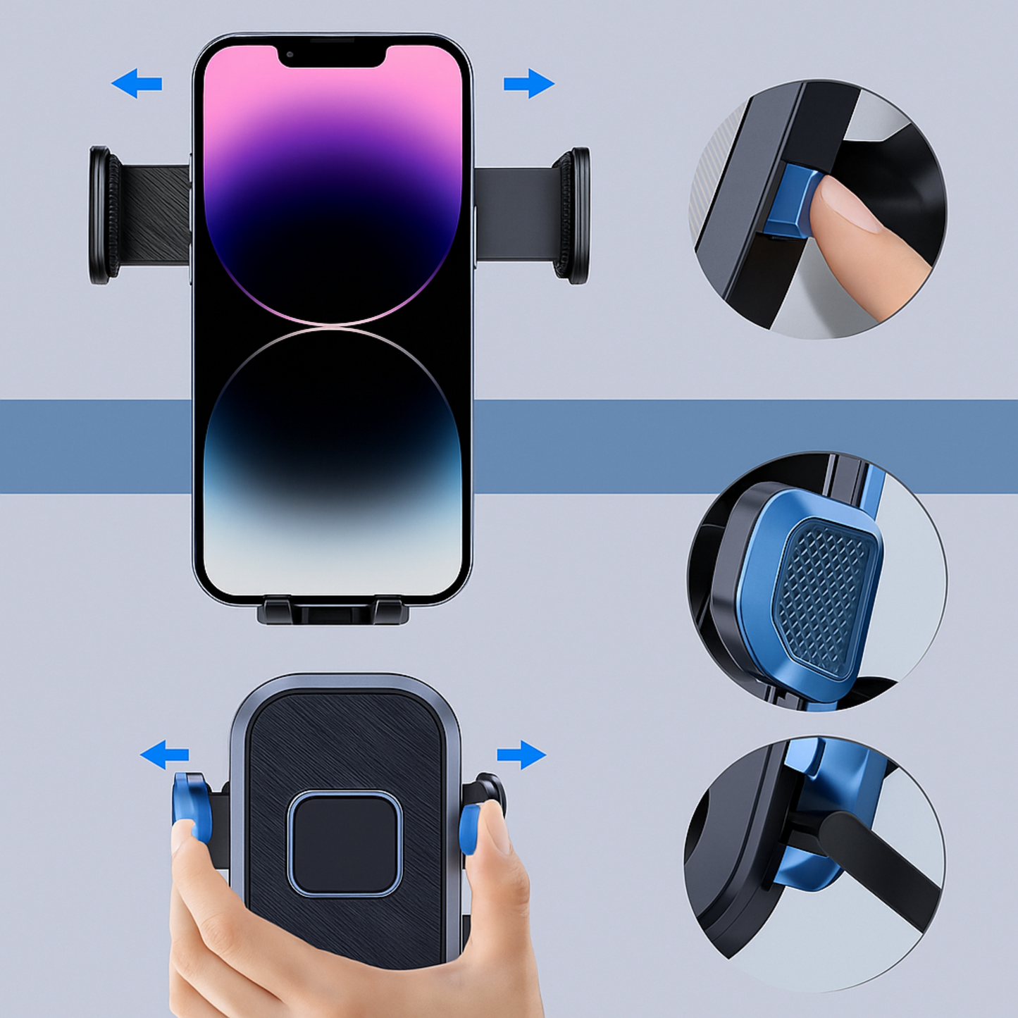 Uniwersalny Uchwyt Samochodowy do Telefonu – Obrotowy 360° TOPK