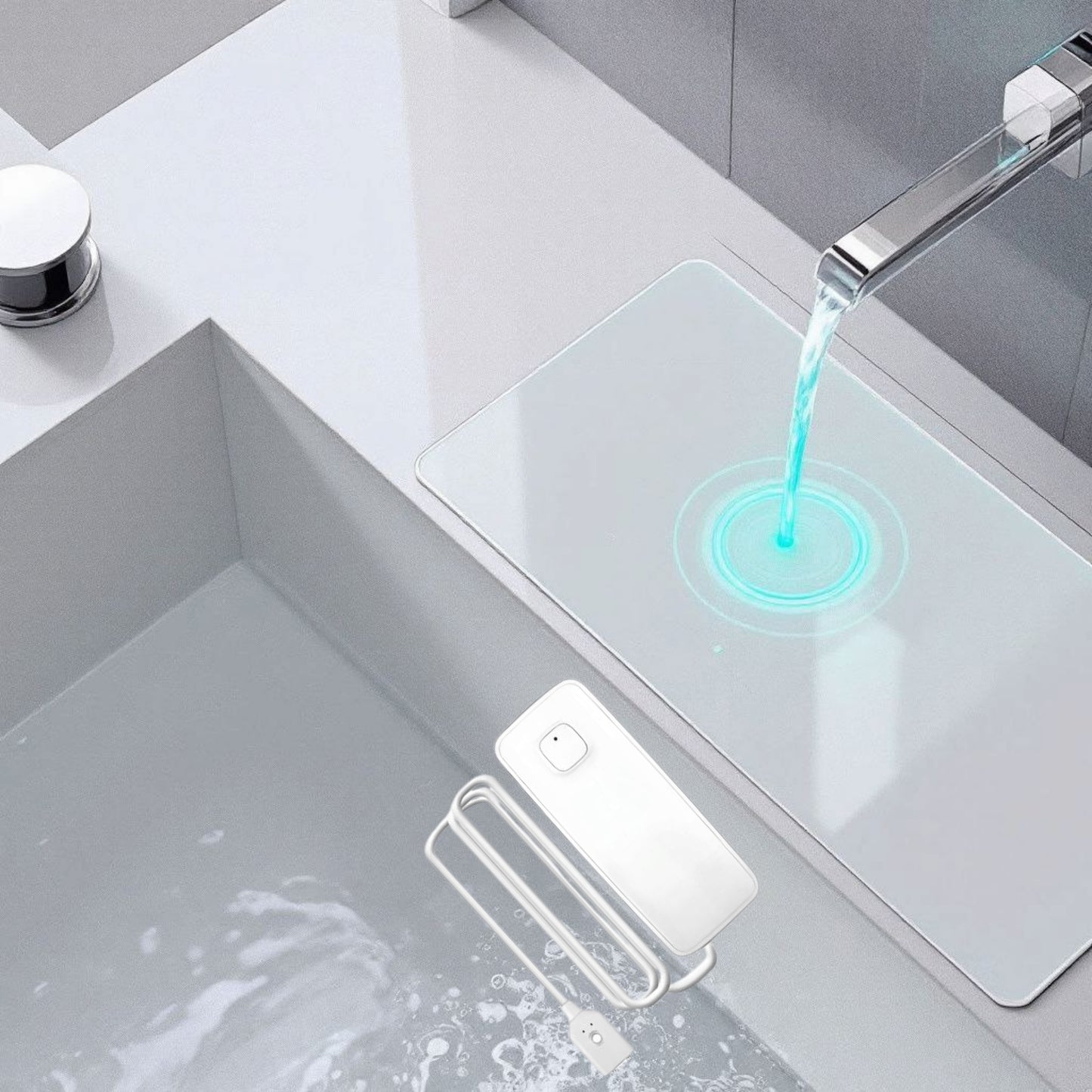 CZUJNIK SENSOR ZALANIA WODĄ WIFI alarm dźwiękowy