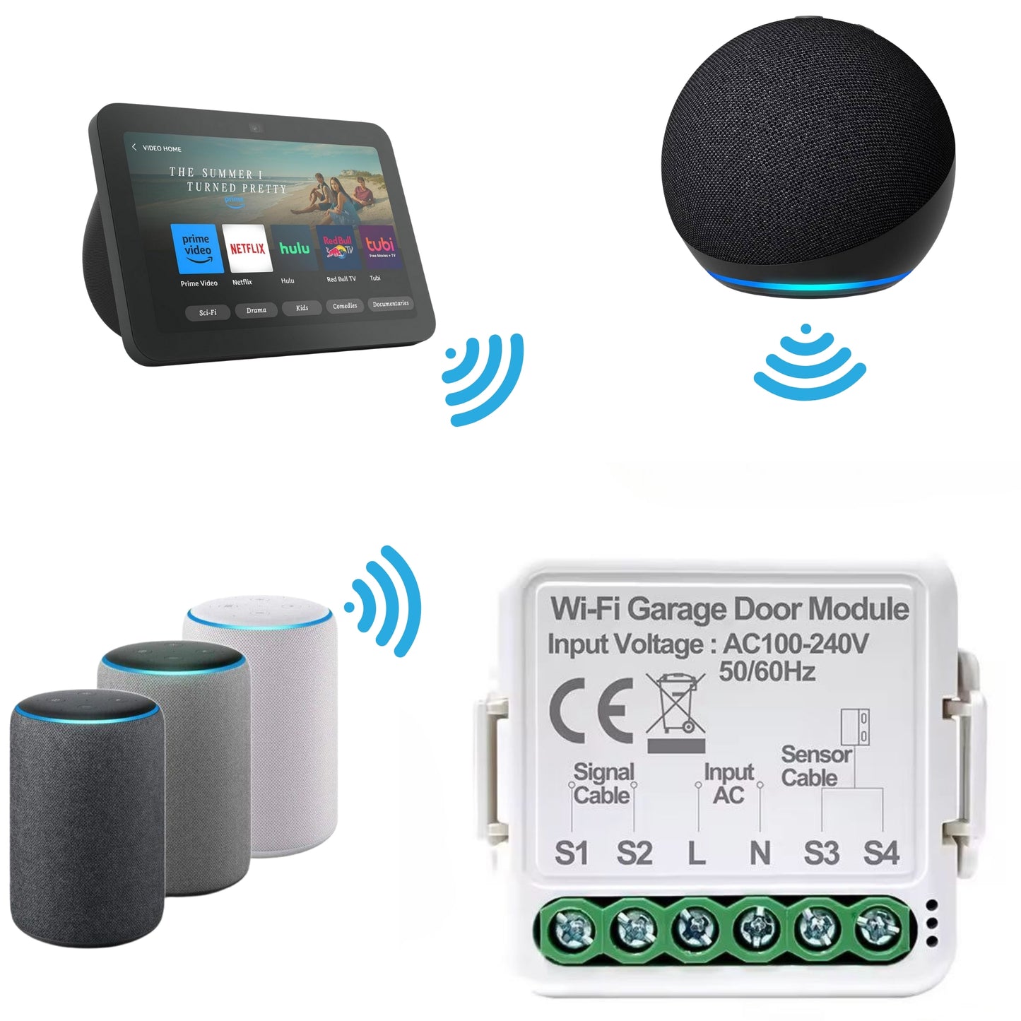 Zestaw 2x Sterownik do bramy garażowej Moduł Wi-Fi 230V Tuya Smart Life