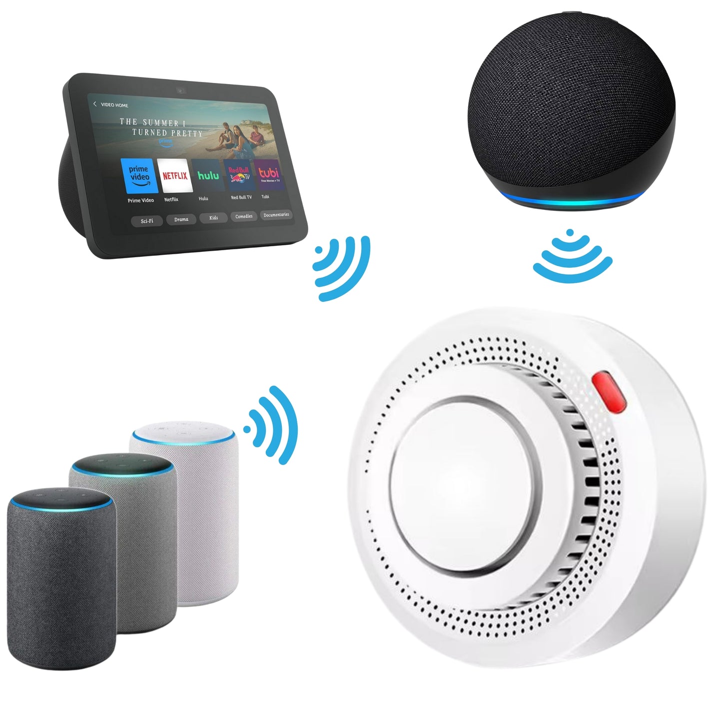 Czujnik dymu bezprzewodowy ZIGBEE Detektor Sensor Pożaru Alarm do domu Tuya