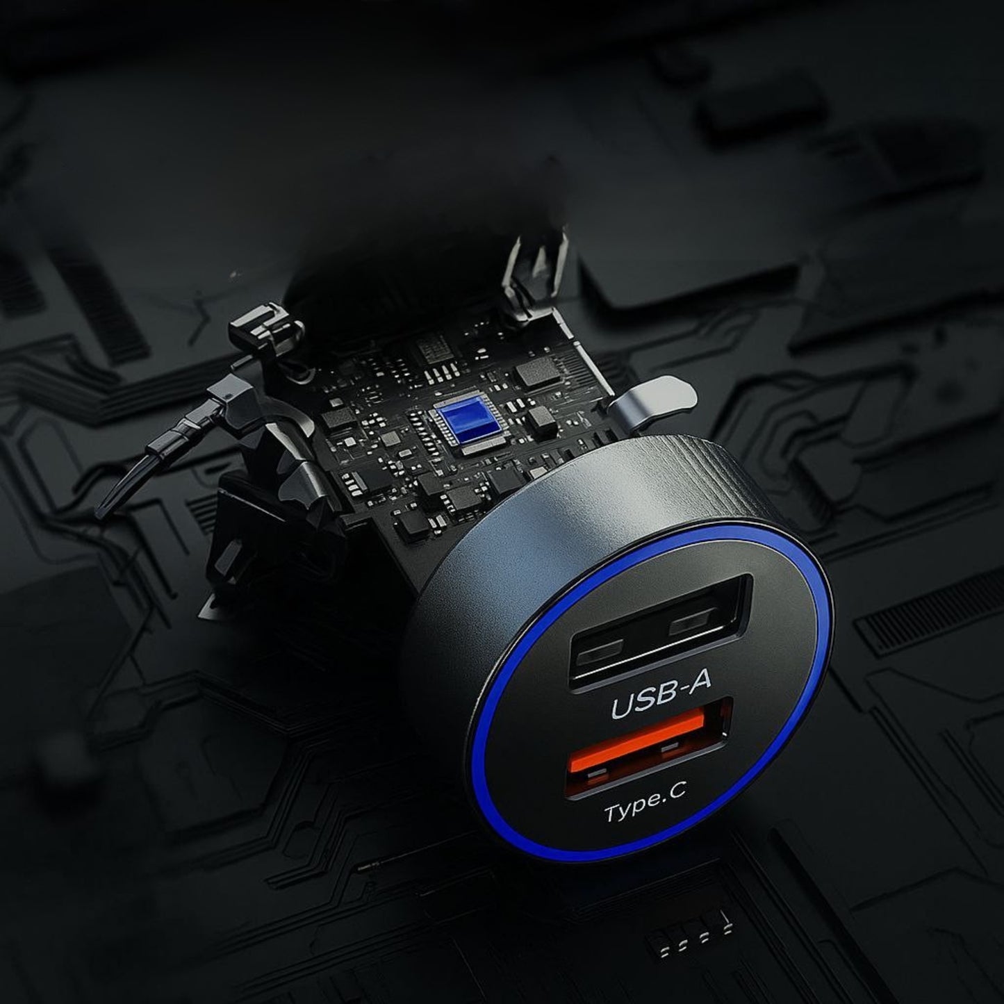 Ładowarka Samochodowa ESSAGER 54W – USB-C + USB-A | Szybkie Ładowanie QC/PD