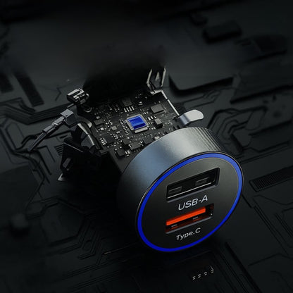 Ładowarka Samochodowa ESSAGER 54W – USB-C + USB-A | Szybkie Ładowanie QC/PD