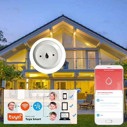 Bezprzewodowy czujnik zalania wodą Zigbee kompatybilny z Tuya / Smart life