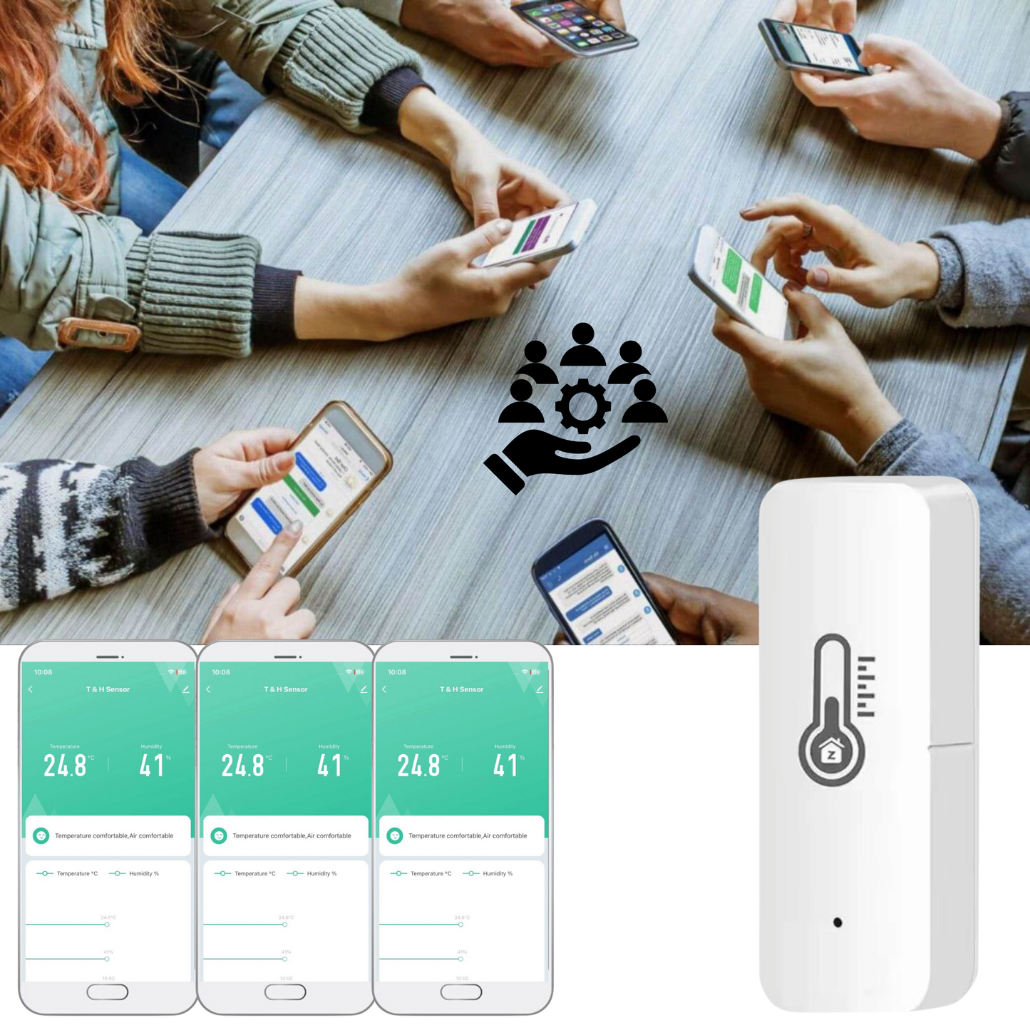 Zestaw 4x Czujników temperatury, wilgotności ZIGBEE TUYA / Smart Home