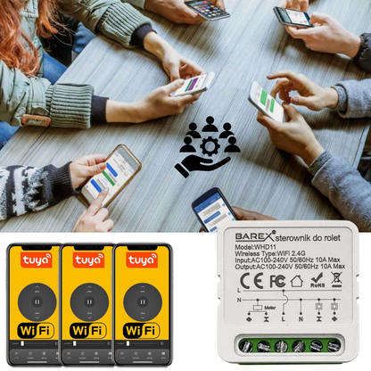 Inteligentny Wi-Fi Moduł do Sterowania Rolet i Zasłon Tuya / Smart Life 10 A
