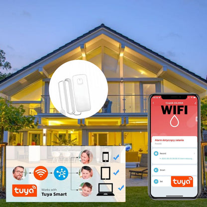 CZUJNIK SENSOR ZALANIA WODĄ WIFI alarm dźwiękowy