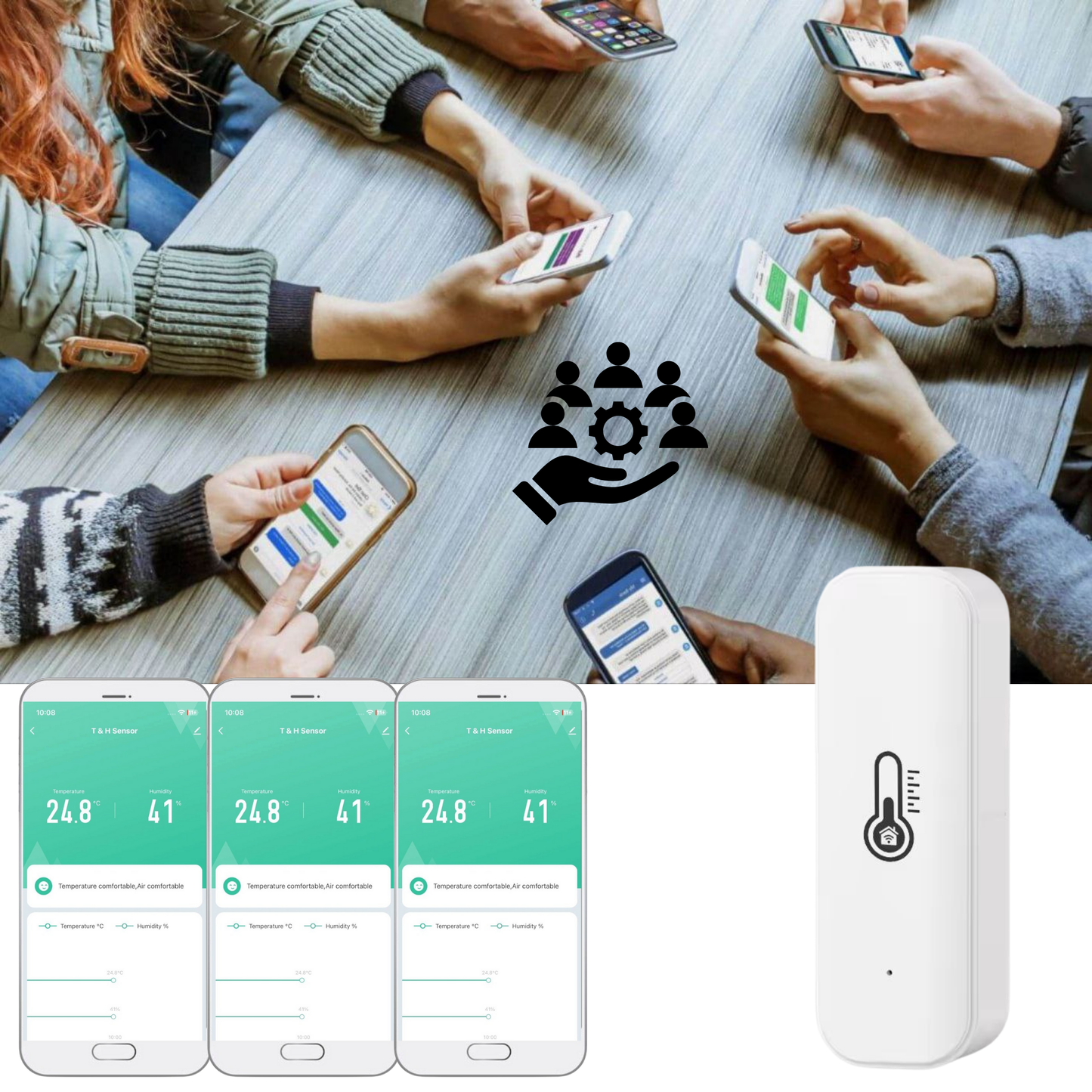 Inteligentny czujnik temperatury i wilgotności Wi-Fi Tuya/Smart Life TH01