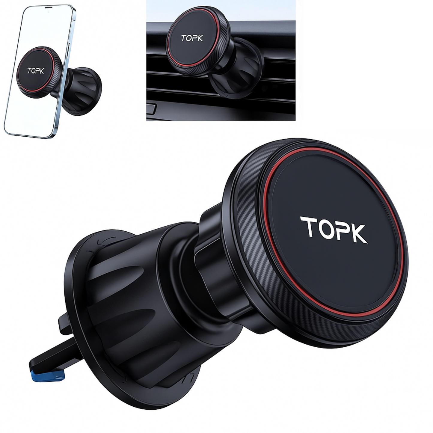 Magnetyczny uchwyt samochodowy na telefon Magnesowy uchwyt 360 stopni TOPK