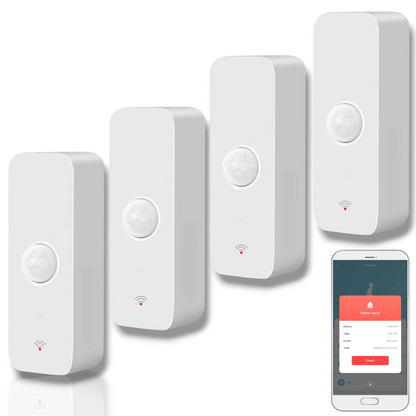 Zestaw 4x Czujników Ruchu PIR WiFi – Sensor z Aplikacją Tuya / Smart Life