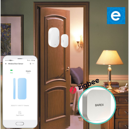 Zestaw 2x Czujników Otwarcia Drzwi i Okien Zigbee - Kompatybilny z eWeLink