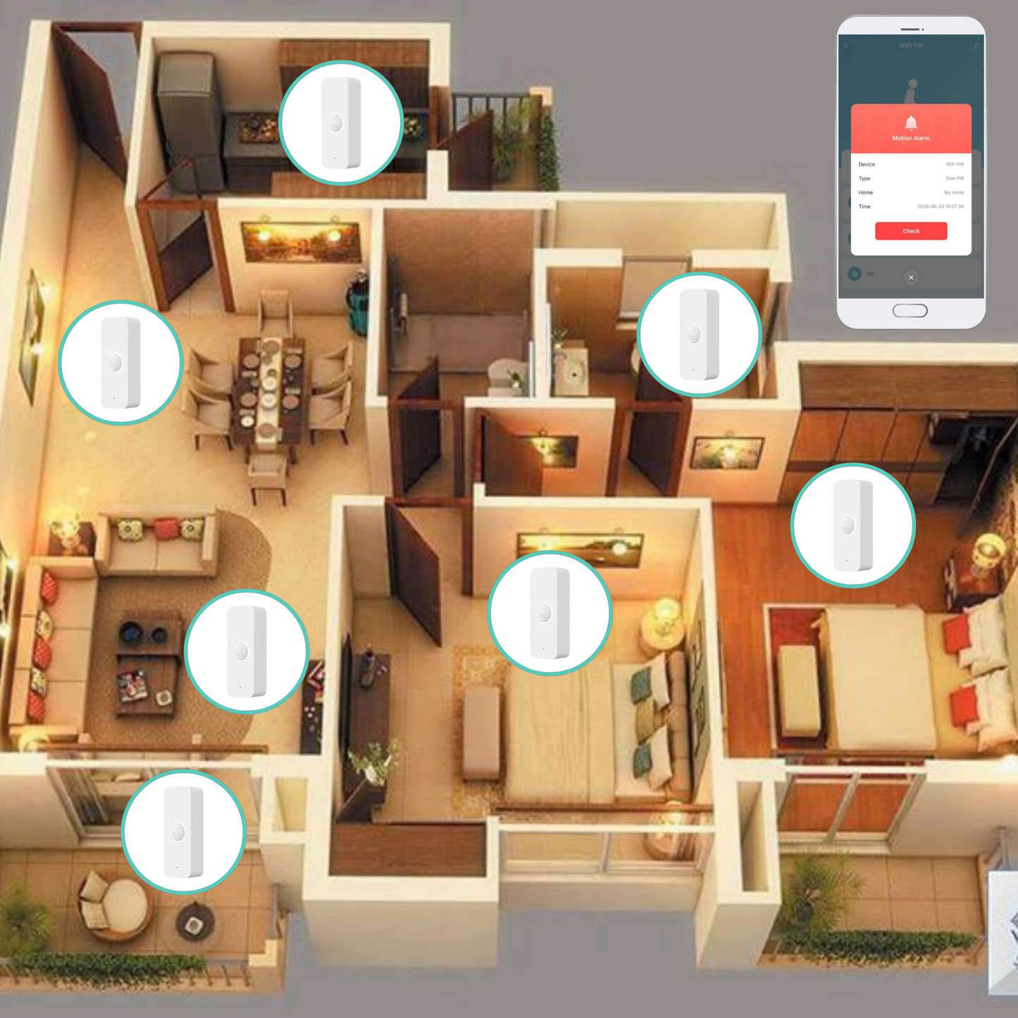 Zestaw 2x Czujników Ruchu PIR Zigbee – Sensor z Aplikacją Tuya / Smart Life