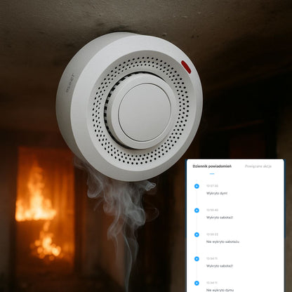 Czujnik dymu bezprzewodowy ZIGBEE Detektor Sensor Pożaru Alarm do domu Tuya