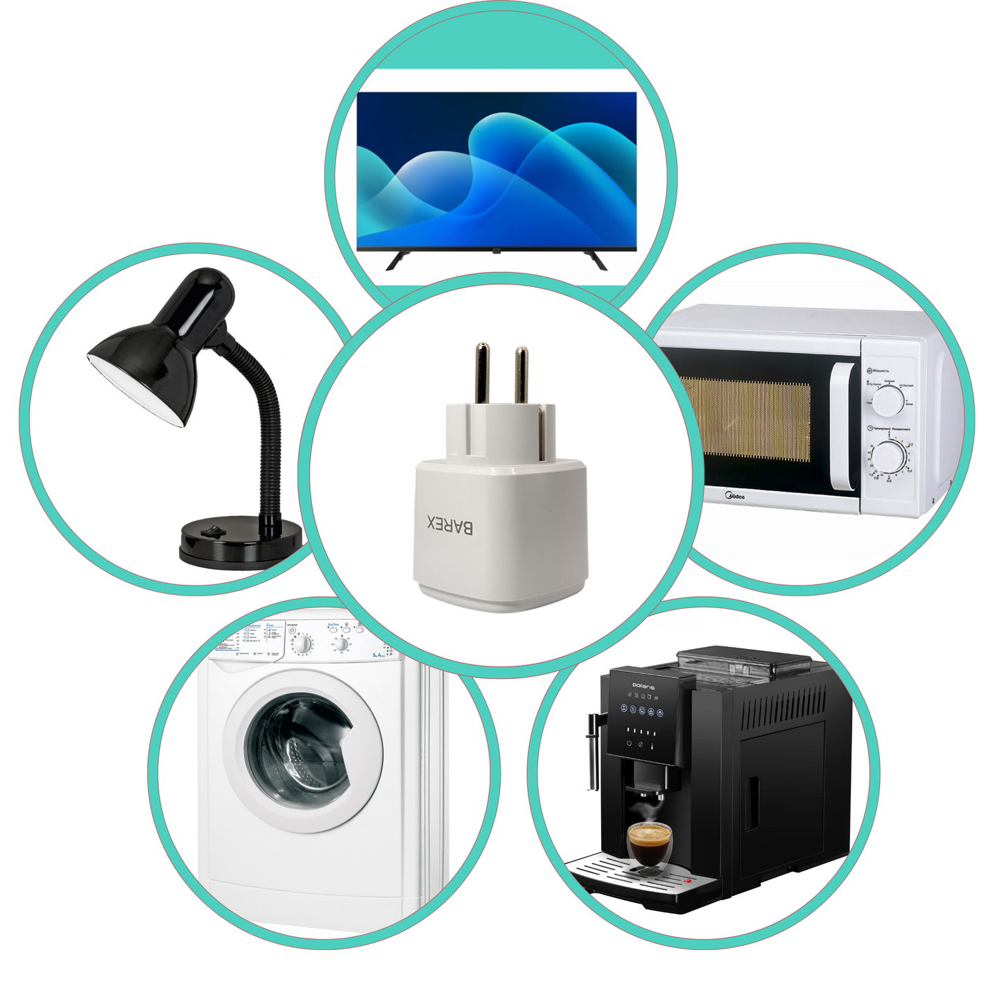 ZESTAW 4x GNIAZDEK INTELIGENTNE ZDALNIE STEROWANE WiFi SMART HARMONOGRAM